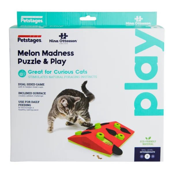 Melon Madness Puzzle & Play Cat Game Pink (23 cm x 25 cm)