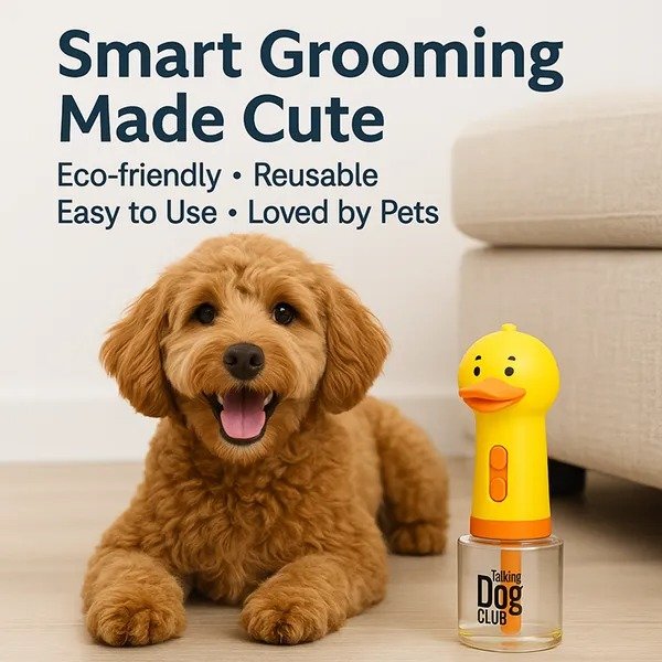Talking Dog Club Oh Duck Shampoo Dispenser Spray with Free Bath brush for Dogs and Cats (Yellow) - Image 3