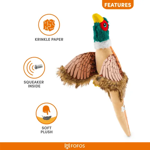 Barkbutler x Fofos Plush Pheasant Toy for Dogs | For Soft Chewers - Image 6