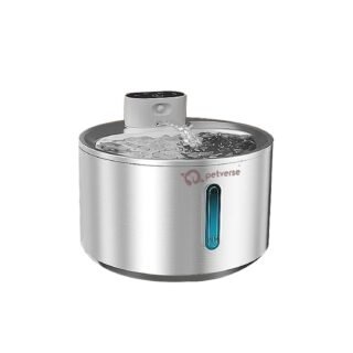 Petverse Smart Motion Sensor Pet Water Fountain for Dogs & Cats (Silver)