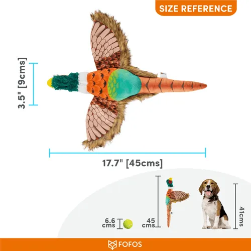 Barkbutler x Fofos Plush Pheasant Toy for Dogs | For Soft Chewers - Image 5