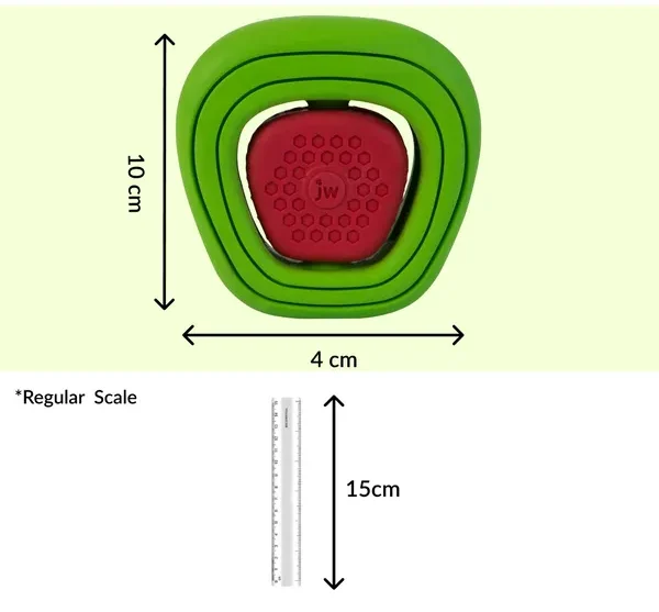 JW Apple Core Chew ee Toy for Dogs (Green/Red) - Image 2