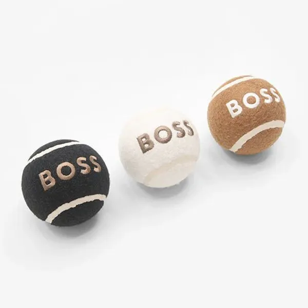 Boss Tennis Ball for Dogs (White/Camel/Black) - Image 3
