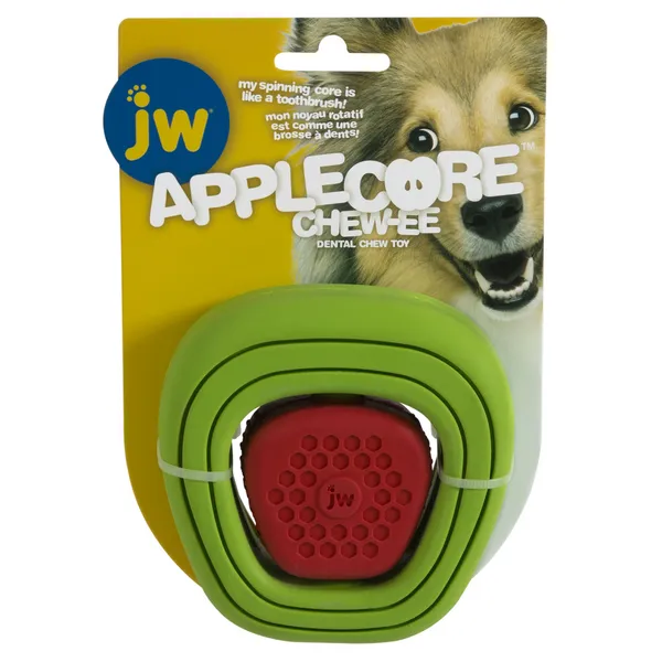 JW Apple Core Chew ee Toy for Dogs (Green/Red) - Image 3