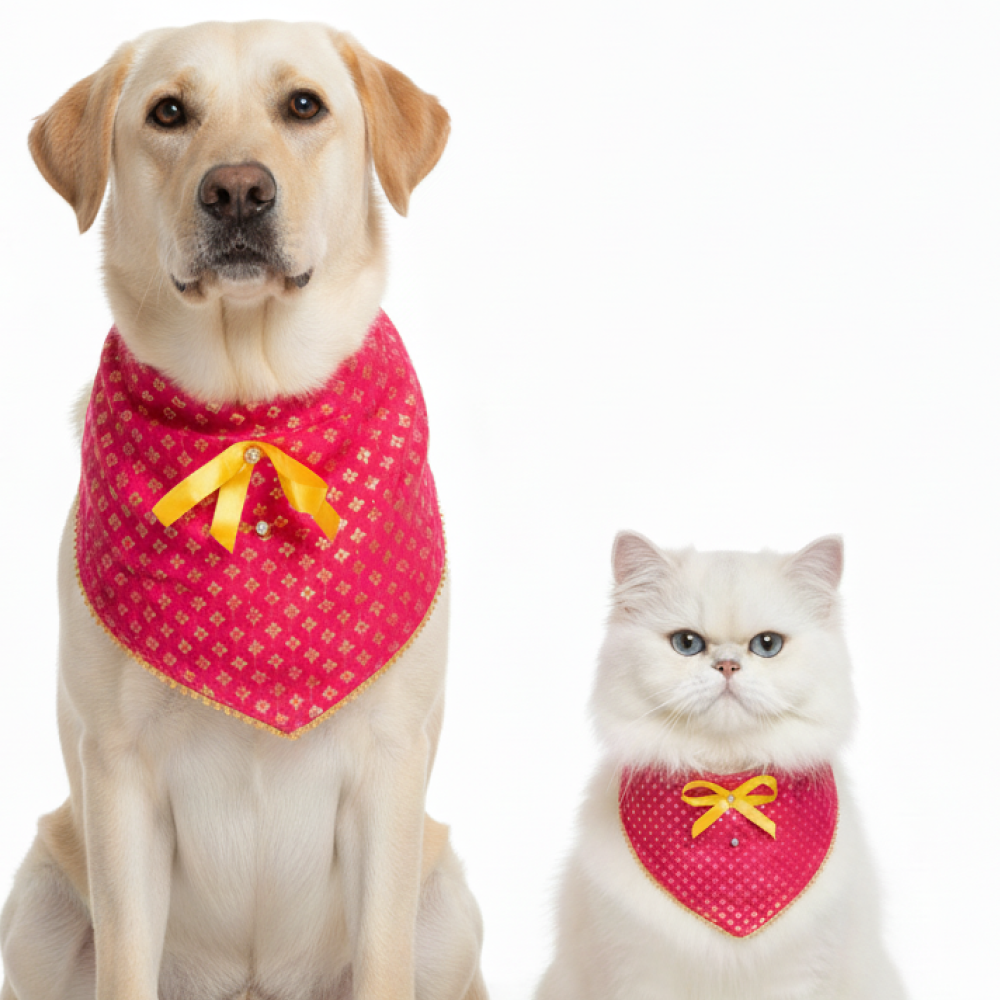 Skatrs Ethnic Banadana for Cats and Dogs (Pink)