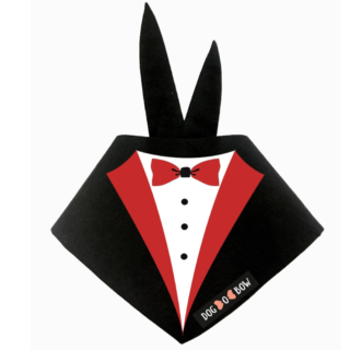 Dogobow Tuxedo Printed Bandana for Dogs (Black/White)