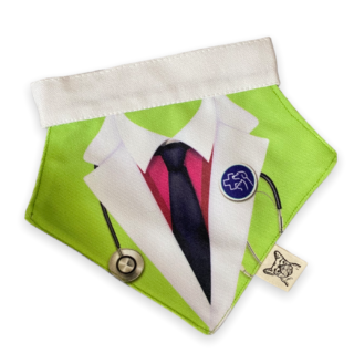 Talking Dog Club Doctor Bandana for Dogs and Cats (Brown)