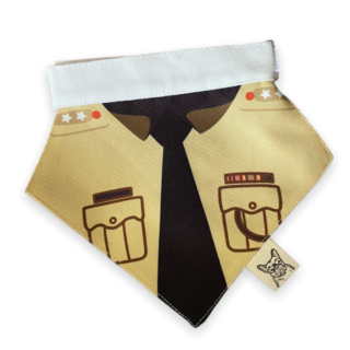 Talking Dog Club On Duty Bandana for Dogs and Cats (Brown)