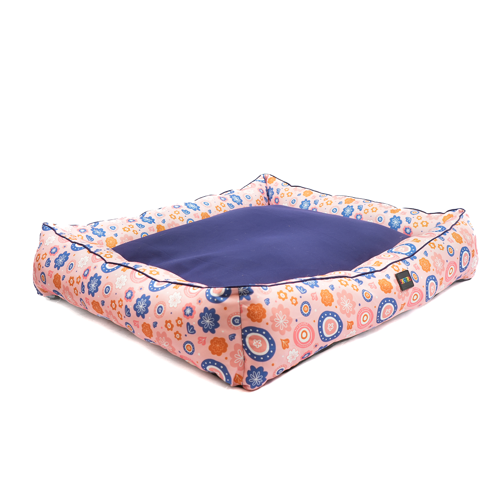 Skatrs Floral Bed for Dogs & Cats (Pink/Blue) - Image 5