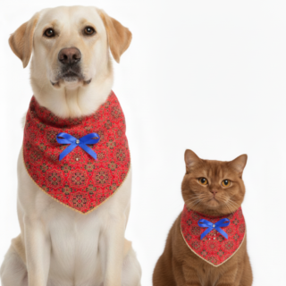 Skatrs Mandala Banadana for Cats and Dogs (Red)