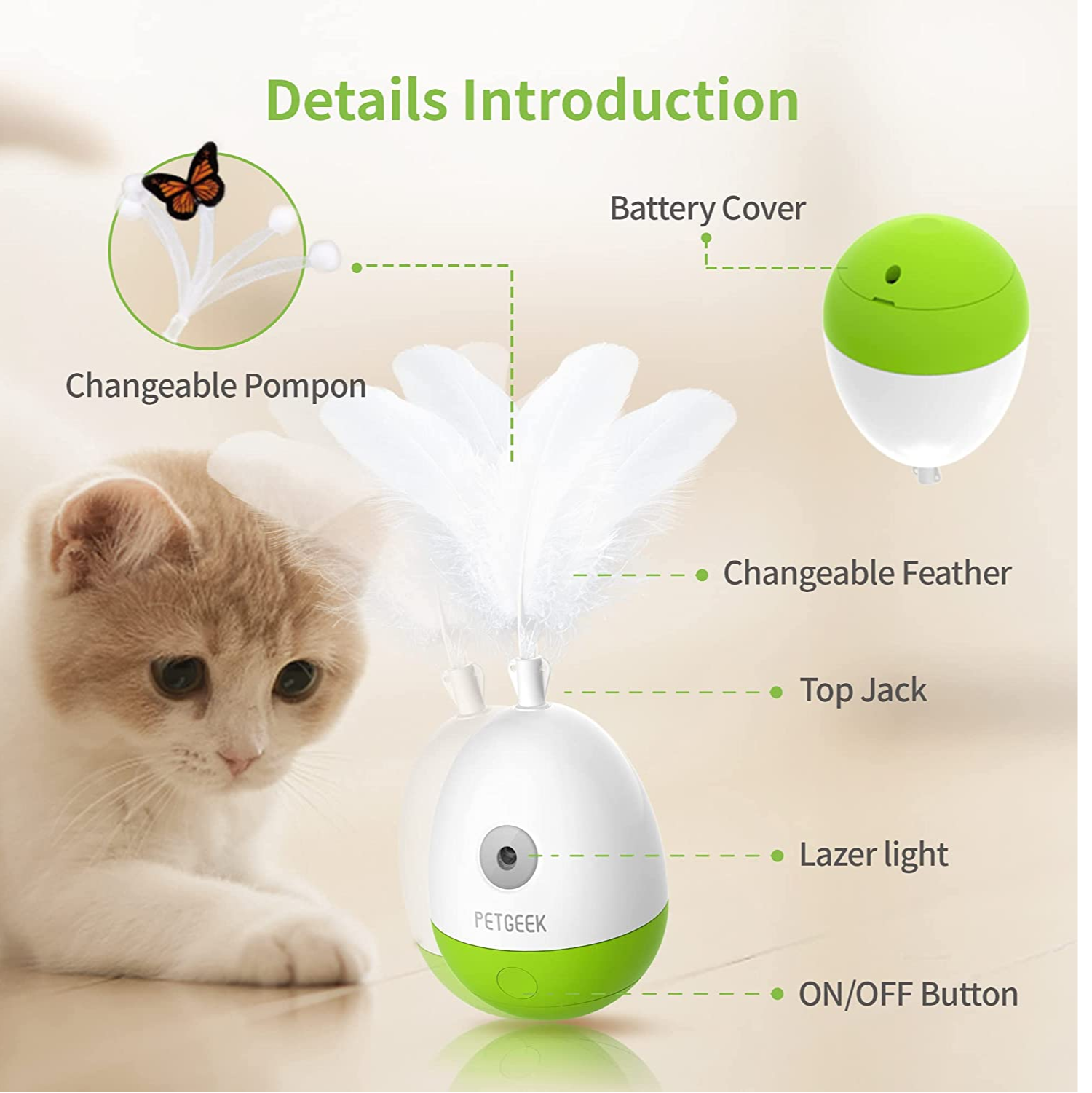 Pet Geek Egg Laser Tumbler Toy for Cats - Image 5
