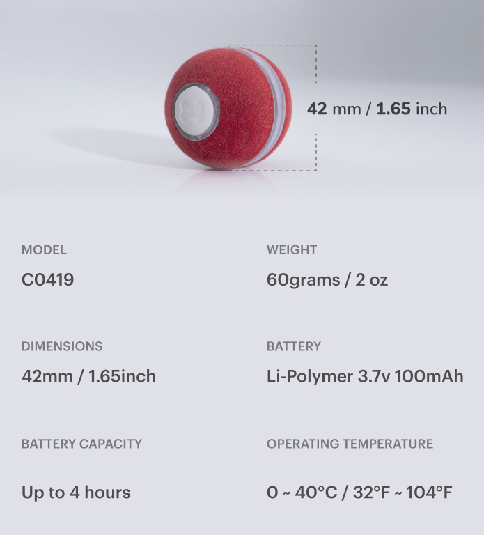 Cheerble Electronic Ball Toy for Cats (Red) - Image 6