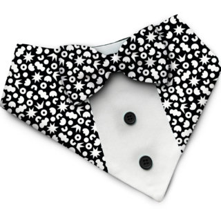 PawsIndia Starry Night Pattern Tuxedo Bandana with Matching Bow for Dogs and Cats