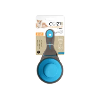 M Pets Cuizi Foldable Scoop for Dogs and Cats (Teal Blue)