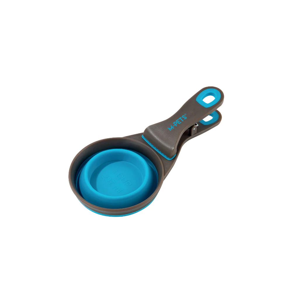 M Pets Cuizi Foldable Scoop for Dogs and Cats (Teal Blue) - Image 3