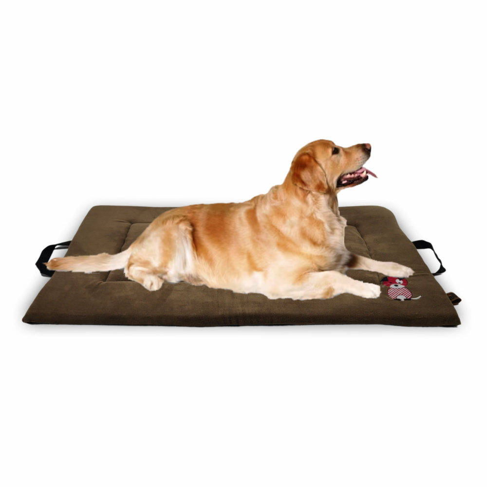 Petter World Memory Foam Base With Cooling Gel Summer Mat For Dogs And Cats Mocha Brown