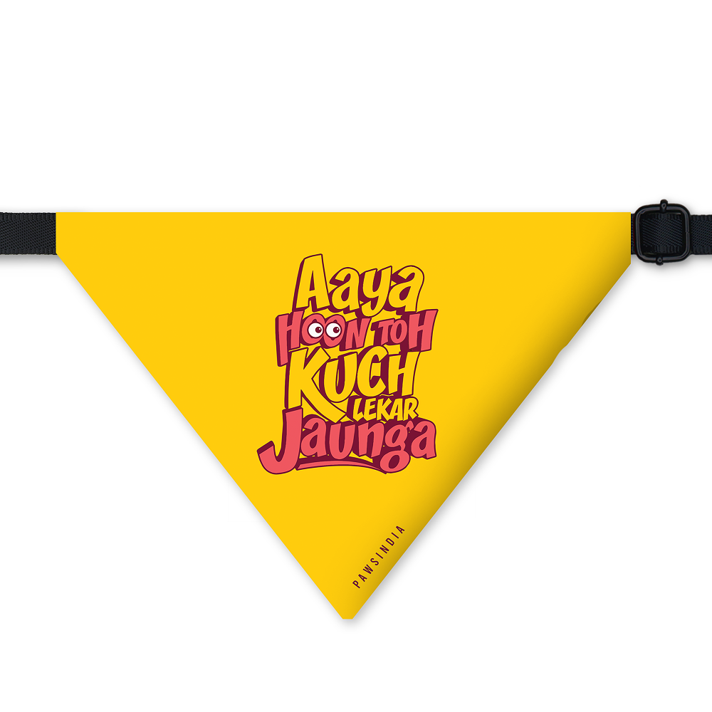 Pawsindia Aya Hu Toh Kuch Lekar Jaunga Pet Bandana for Dogs and Cats