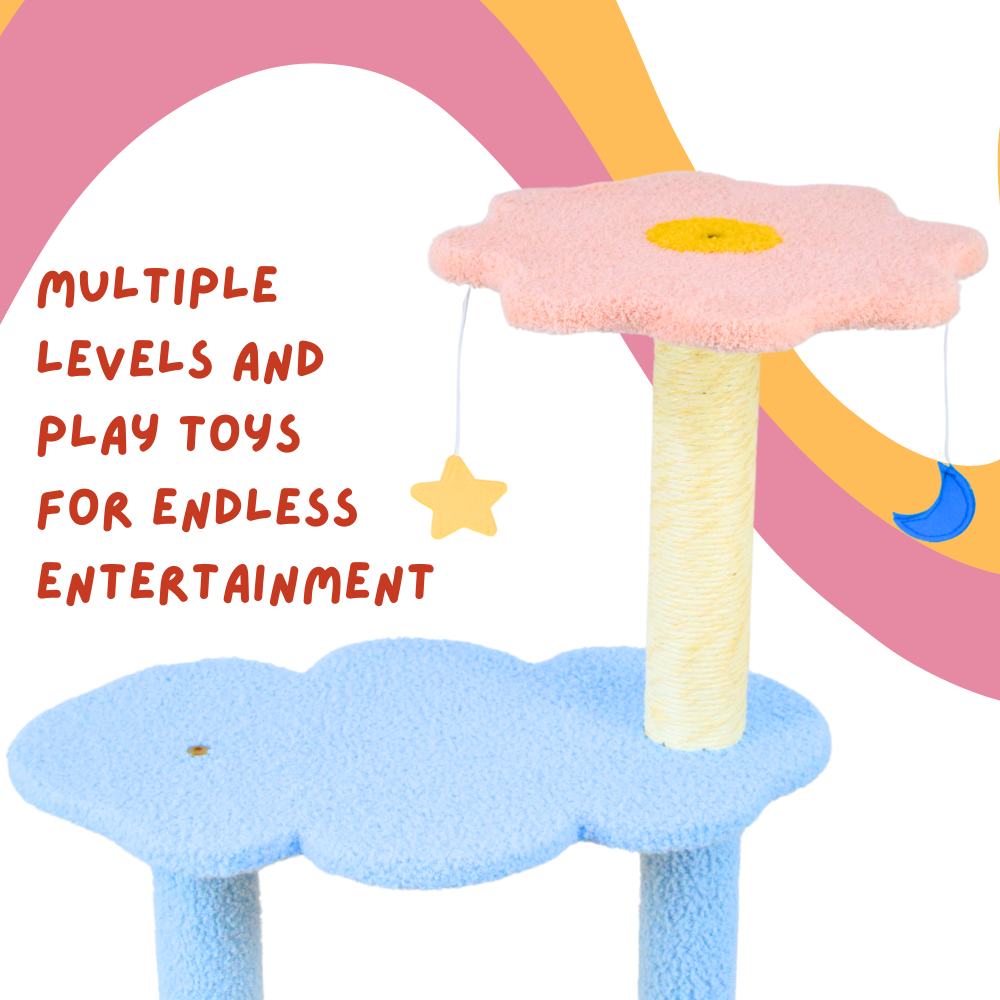 Furryliving Luna Tree Multi Level With Scratching Posts And Hanging Toy For Cat - Image 3