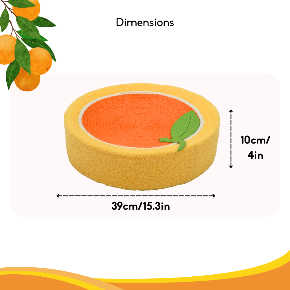 FurryLiving Orange Bed & Scratcher Mat for Cats (Orange) - Image 3