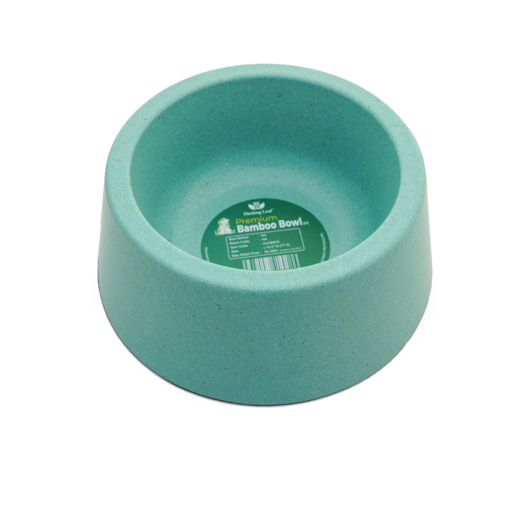 Healing Leaf Eco friendly Bamboo Bowl for Dogs and Cats (Sky Blue)