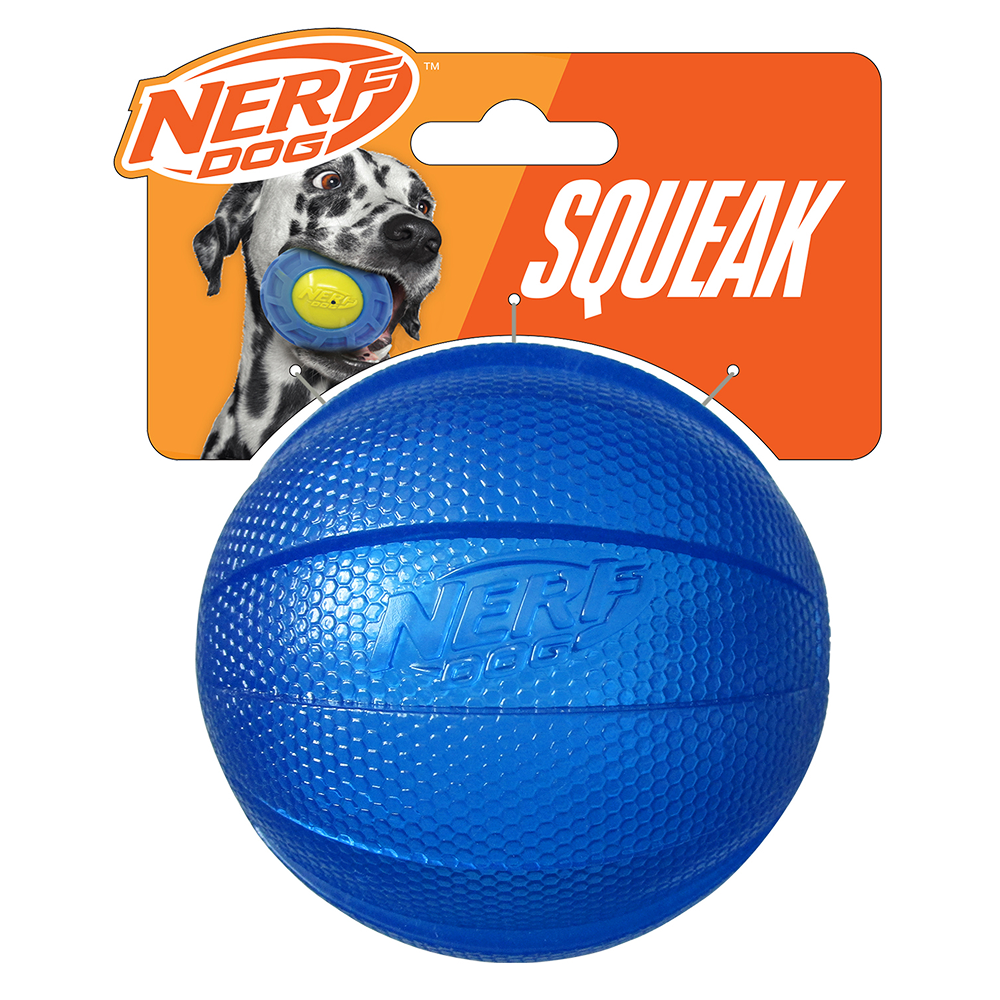 Nerf Dog Classic Squeak Transparent TPR Ball Toy for Dogs (Blue)