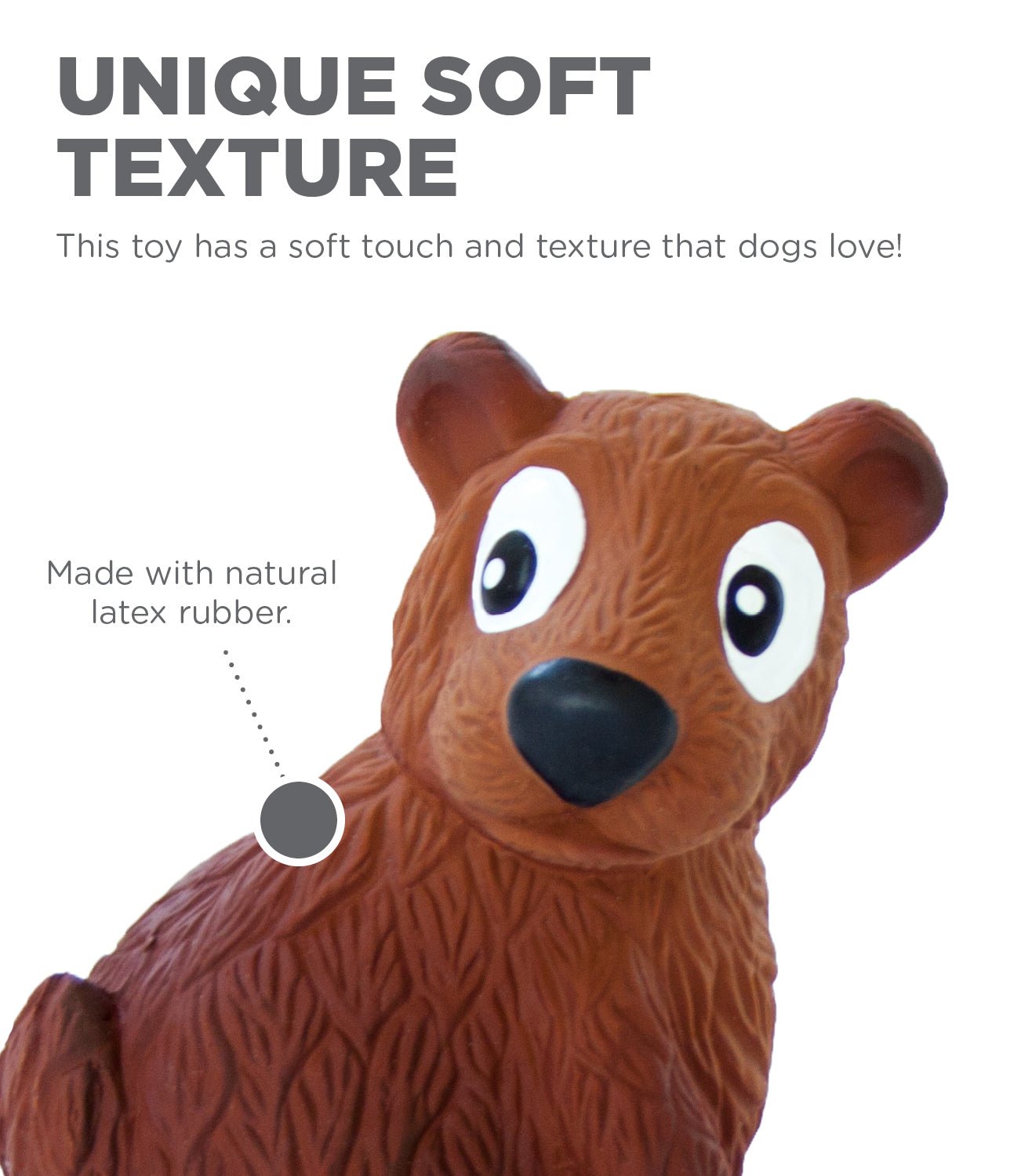 Petstages Tootiez Bear Latex Rubber Chew Toy For Dogs - Image 3