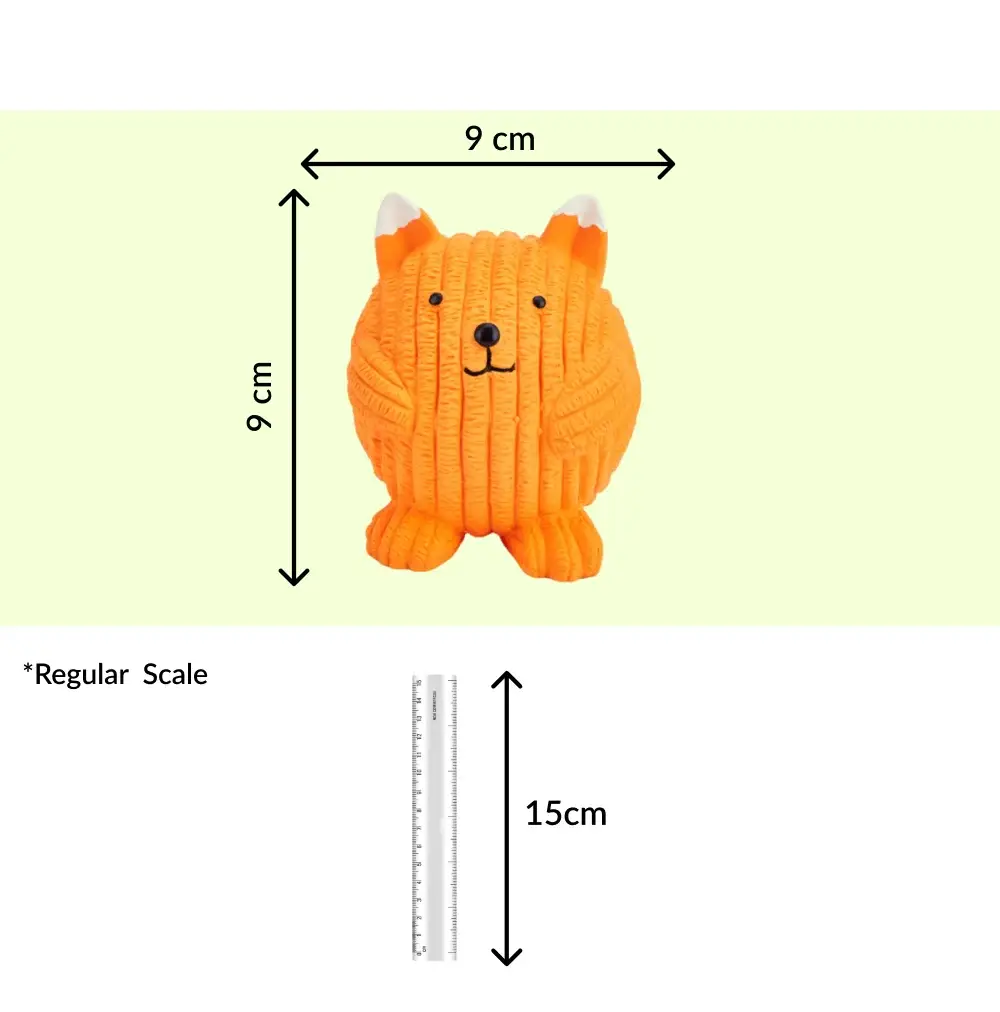 Barkbutler x Fofos Latex Fox Ball Squeaky Toy for Dogs (Orange)