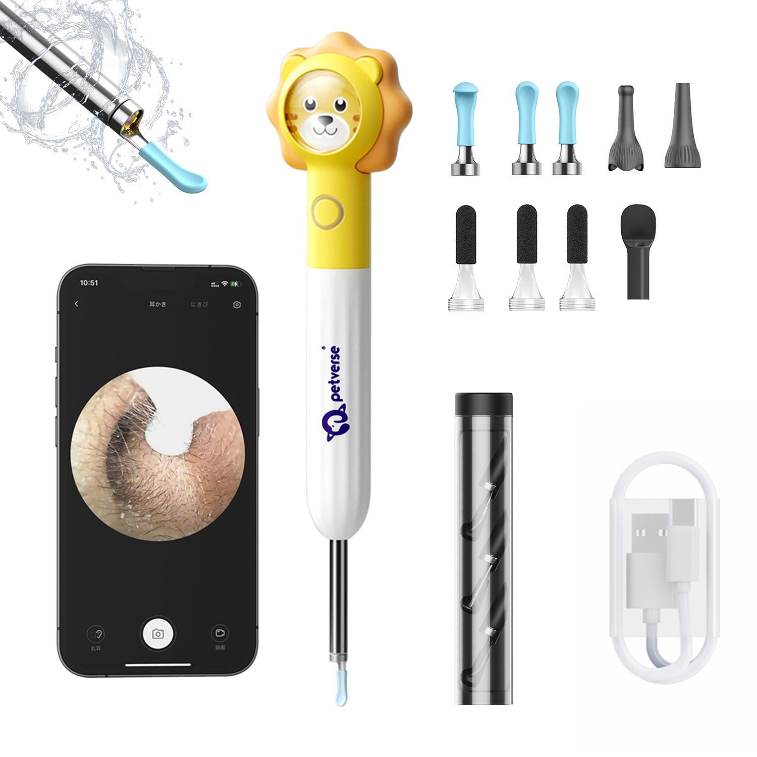 Petverse Smart Visual Pet Ear Cleaner with Camera for Dogs & Cats