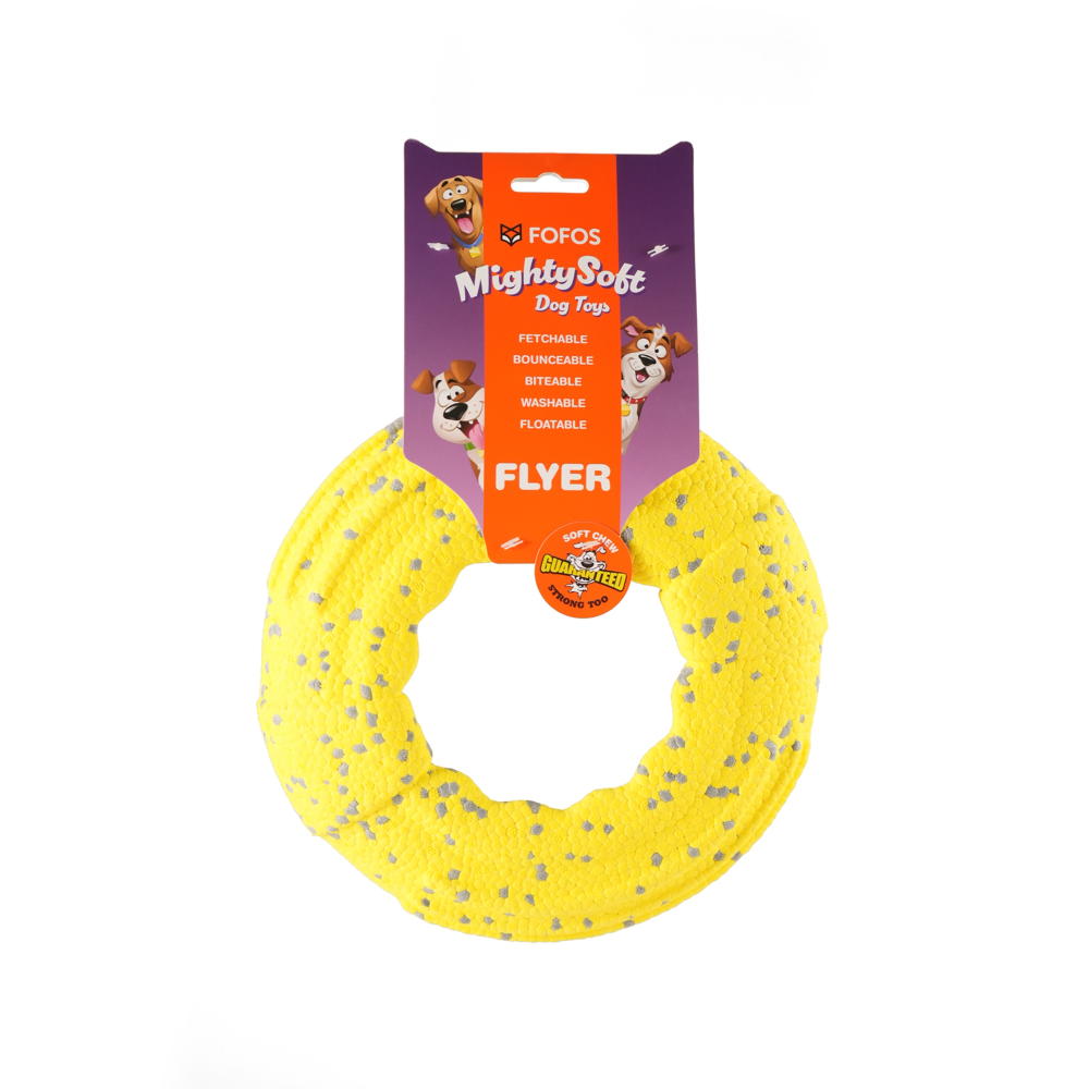 Barkbutler x Fofos Super Lightweight and Durable Flyer Tug Toy for Dogs (Yellow)