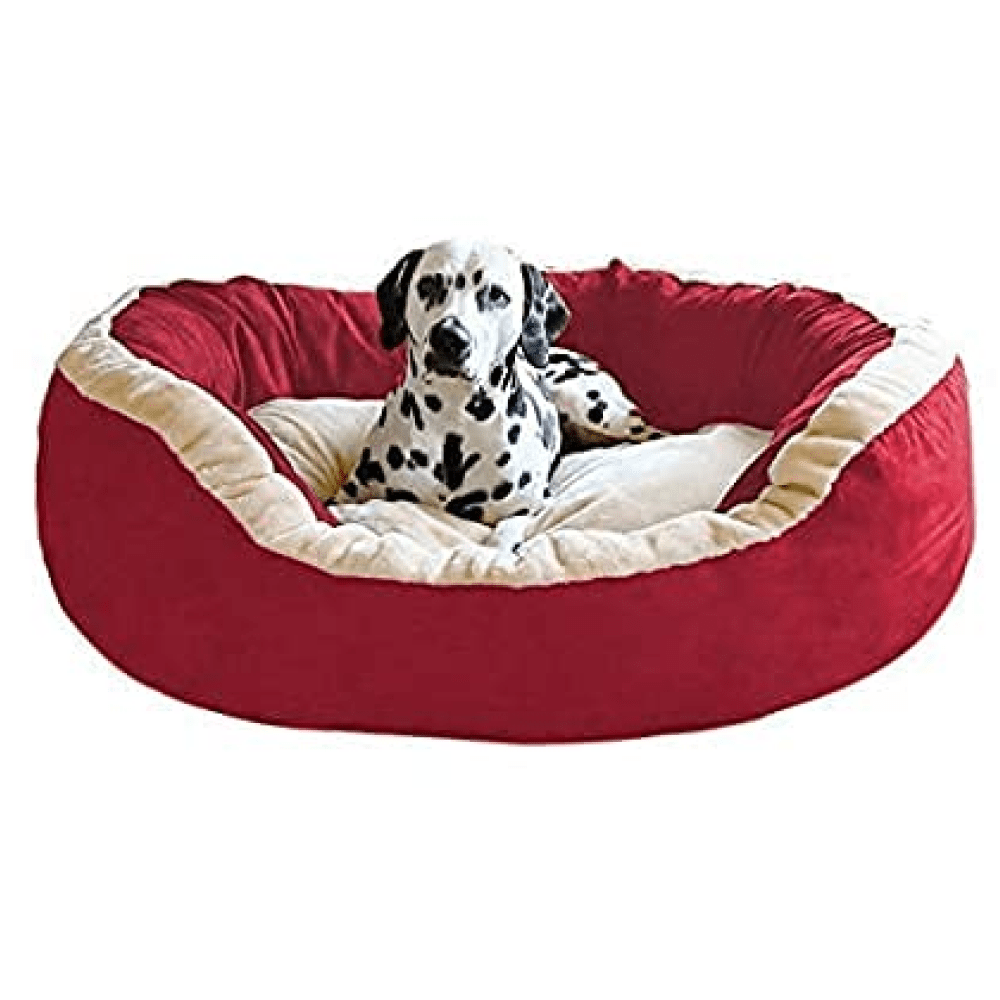 Fluffys Pawsome Luxurious Durable Polyester Filled Soft Bed For Pets Red