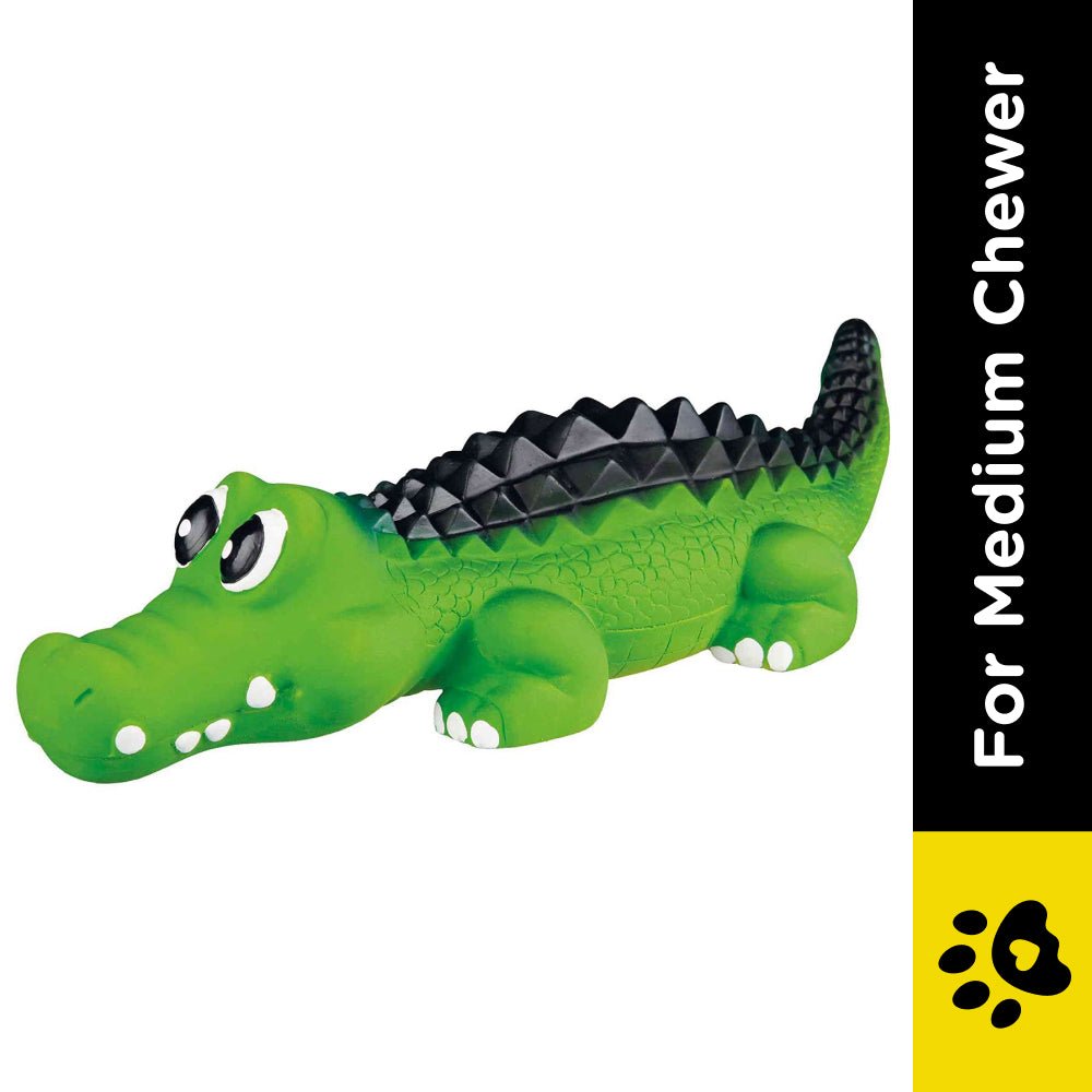 Trixie Crocodile Latex Squeaky Interactive Chew Toy for Dogs (Green) - Image 2