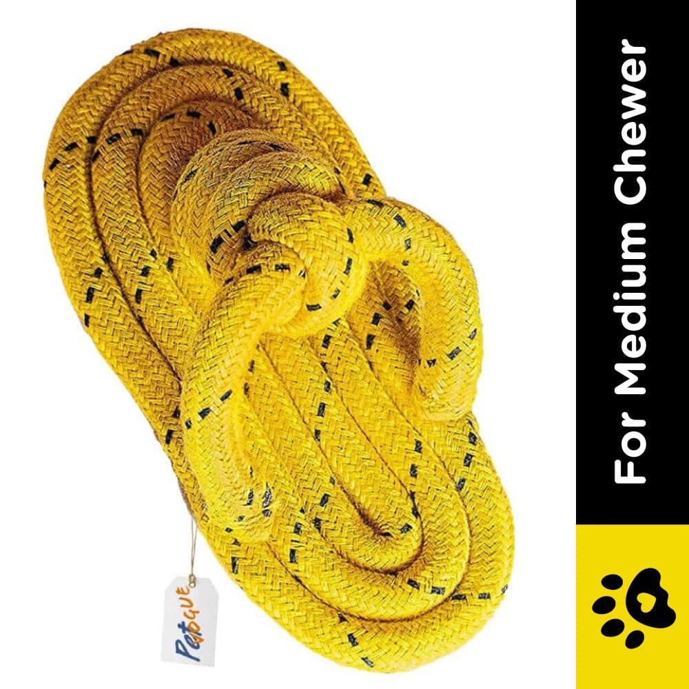 Pet Vogue Sandal Shaped Rope Toy for Dogs | For Medium Chewers (Yellow) - Image 2