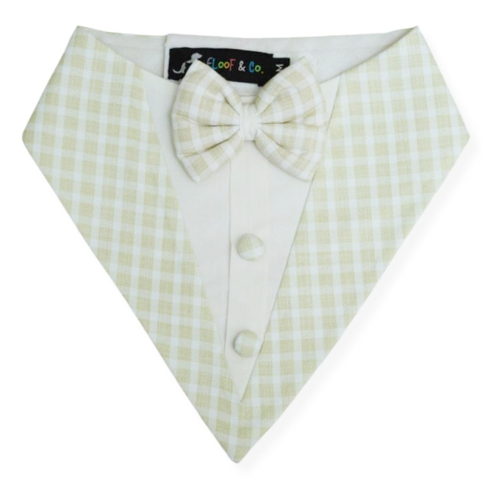 Floof & Co Cotton Tux Bandana for Dogs (Green) - Image 2