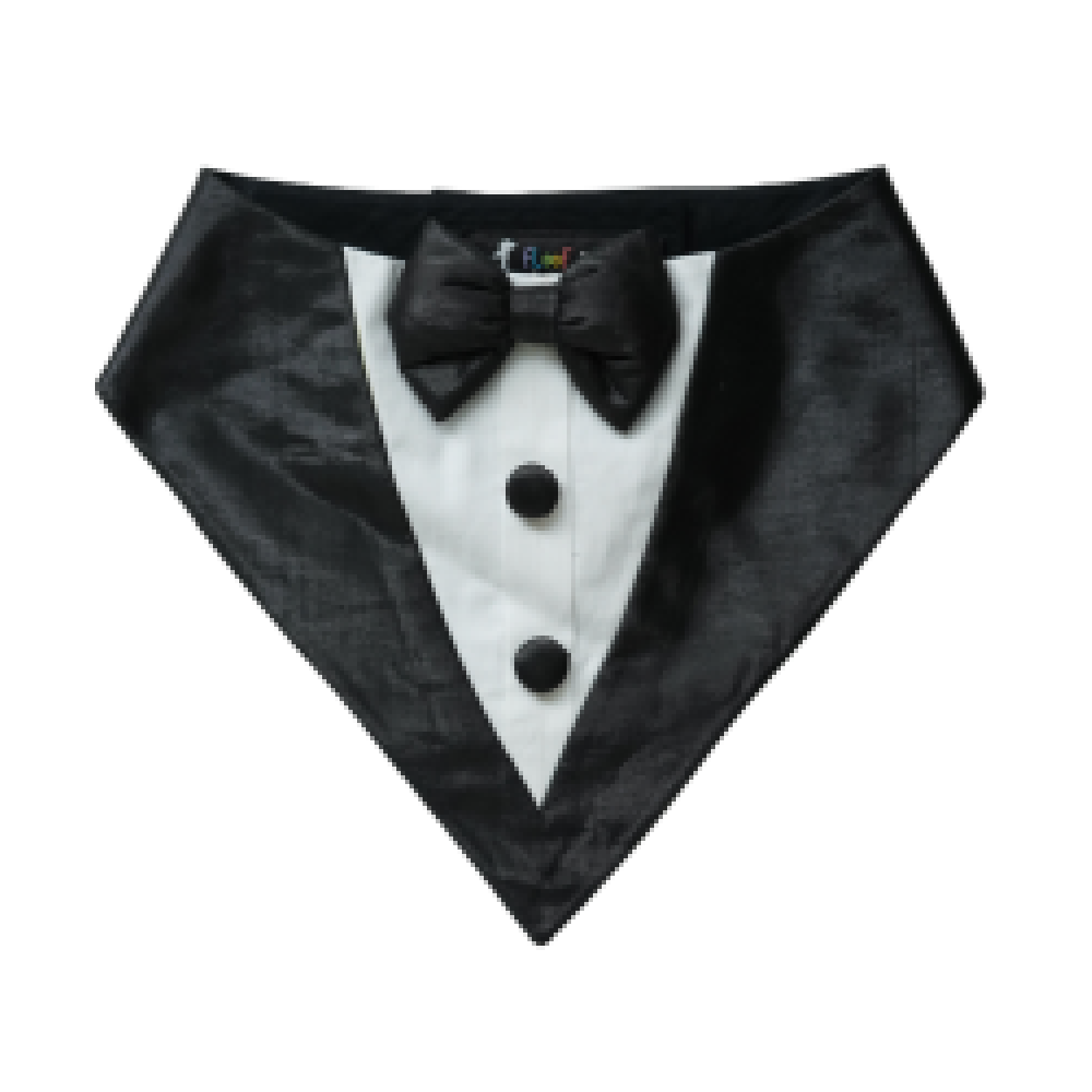 Floof & Co Tux Bandana for Dogs (White & Black) - Image 3