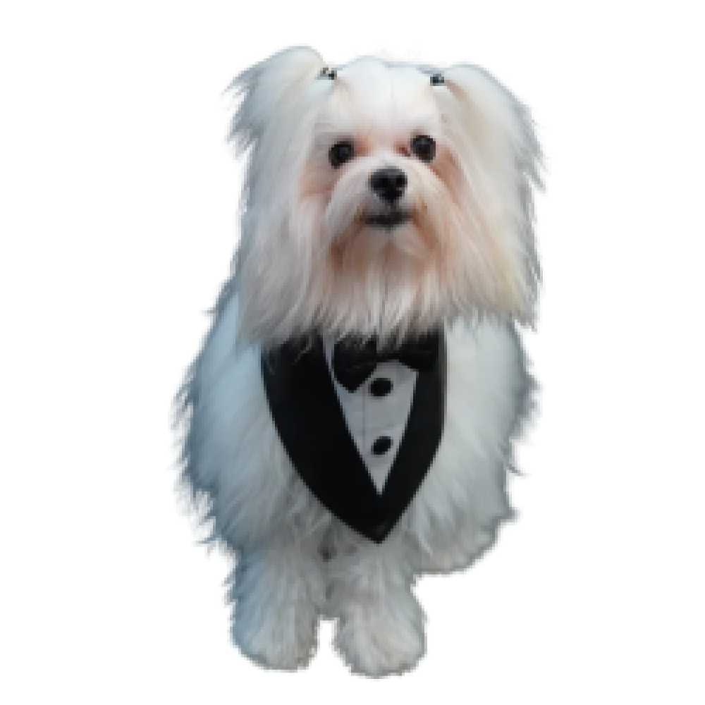 Floof & Co Tux Bandana for Dogs (White & Black) - Image 2