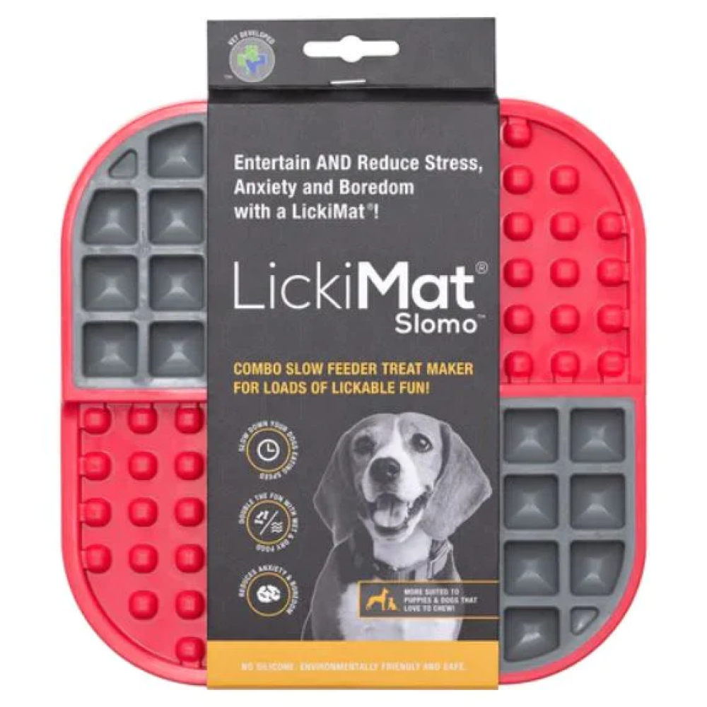 LickiMat SloMo Slow Feeder for Cats and Dogs (Red) - Image 3