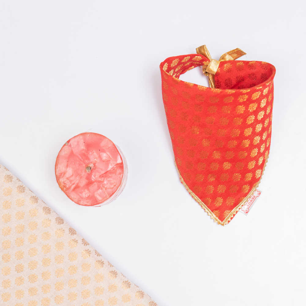 Pawgypets Occasion Wear Bandana for Dogs and Cats (Red) - Image 2