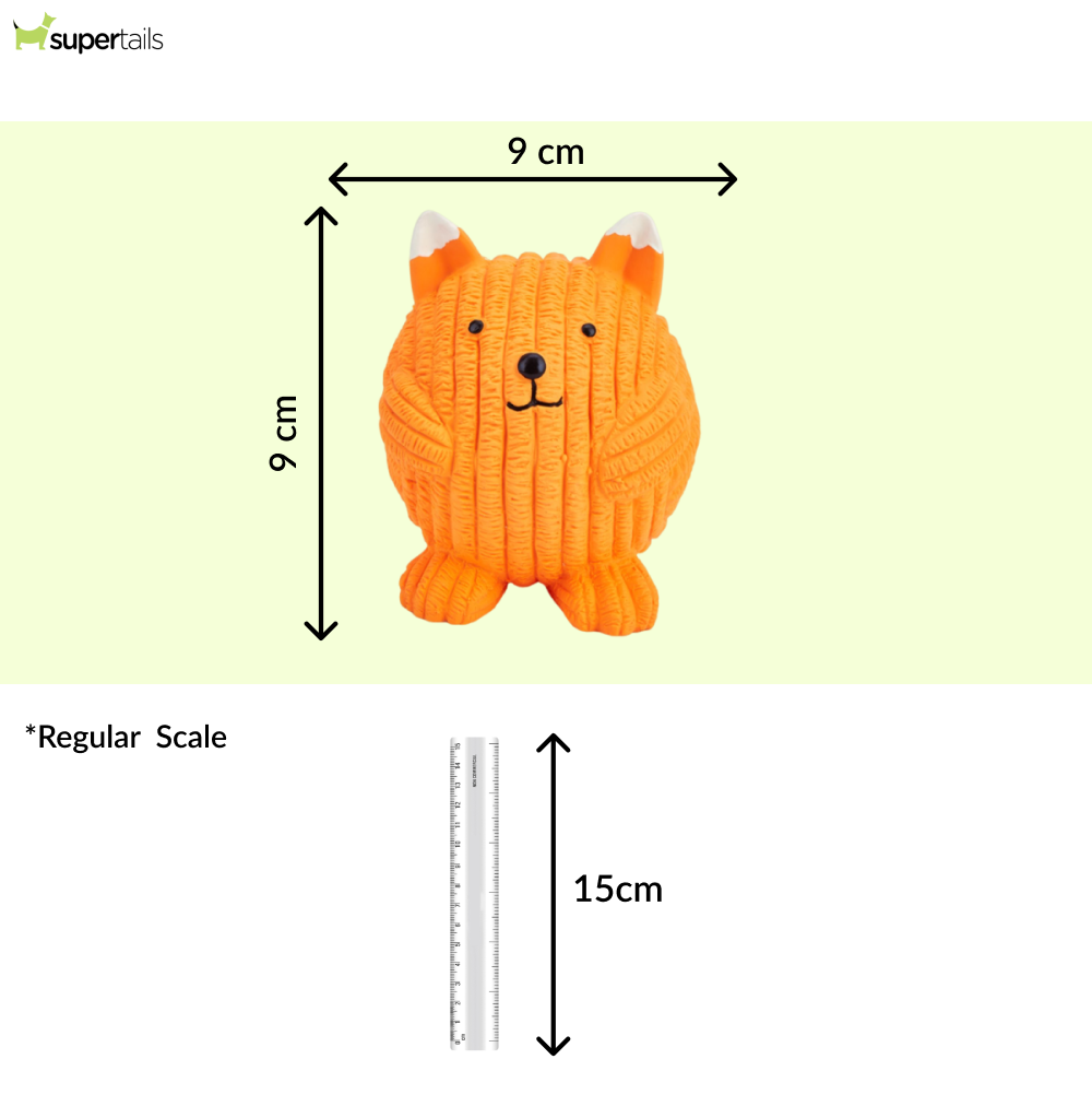 Barkbutler X Fofos Latex Fox Ball Squeaky Toy For Dogs Orange - Image 2