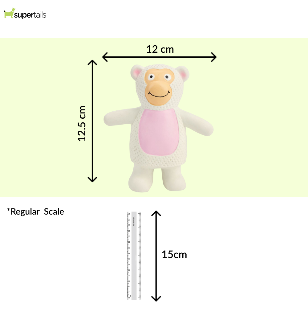 Barkbutler X Fofos Latex Monkey Squeaky Toy For Dogs Grey - Image 2