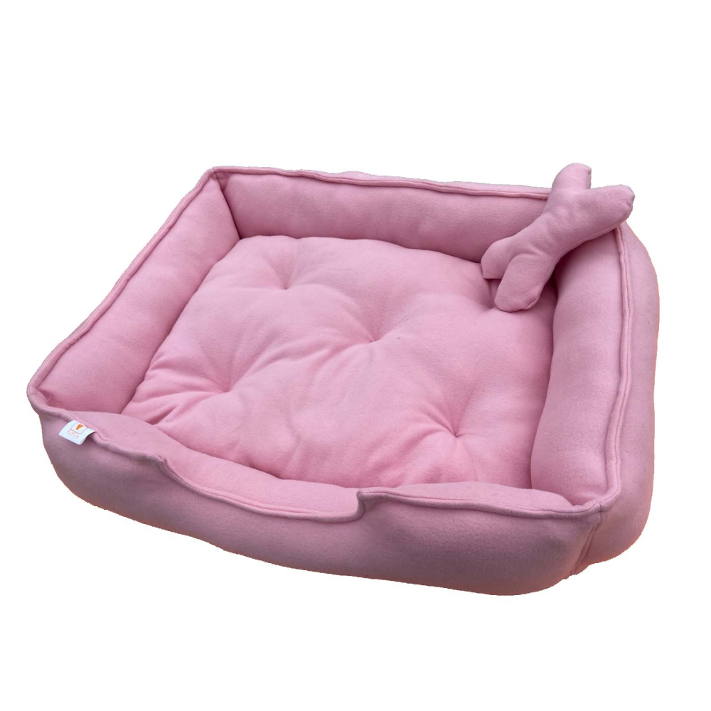 Fluffy's Luxurious Reversible Polyester Filled Bed for Dogs and Cats (Pink) - Image 2