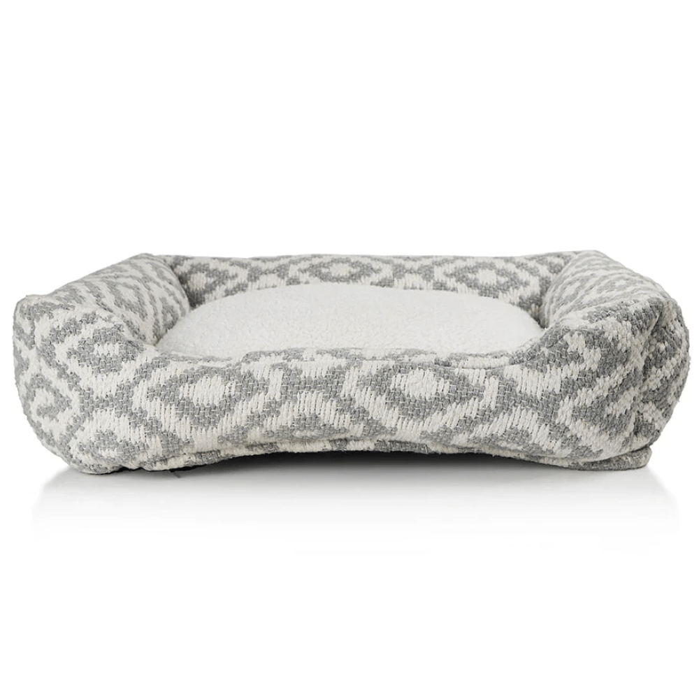 Pawpourri Aztec Lounger Bed for Dogs (Grey/White)