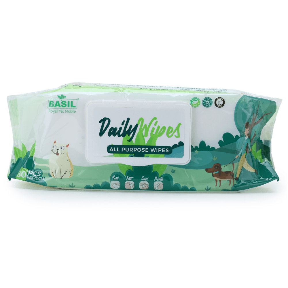 Basil All Purpose Wet Wipes  for Dogs and Cats (18x20 cm)