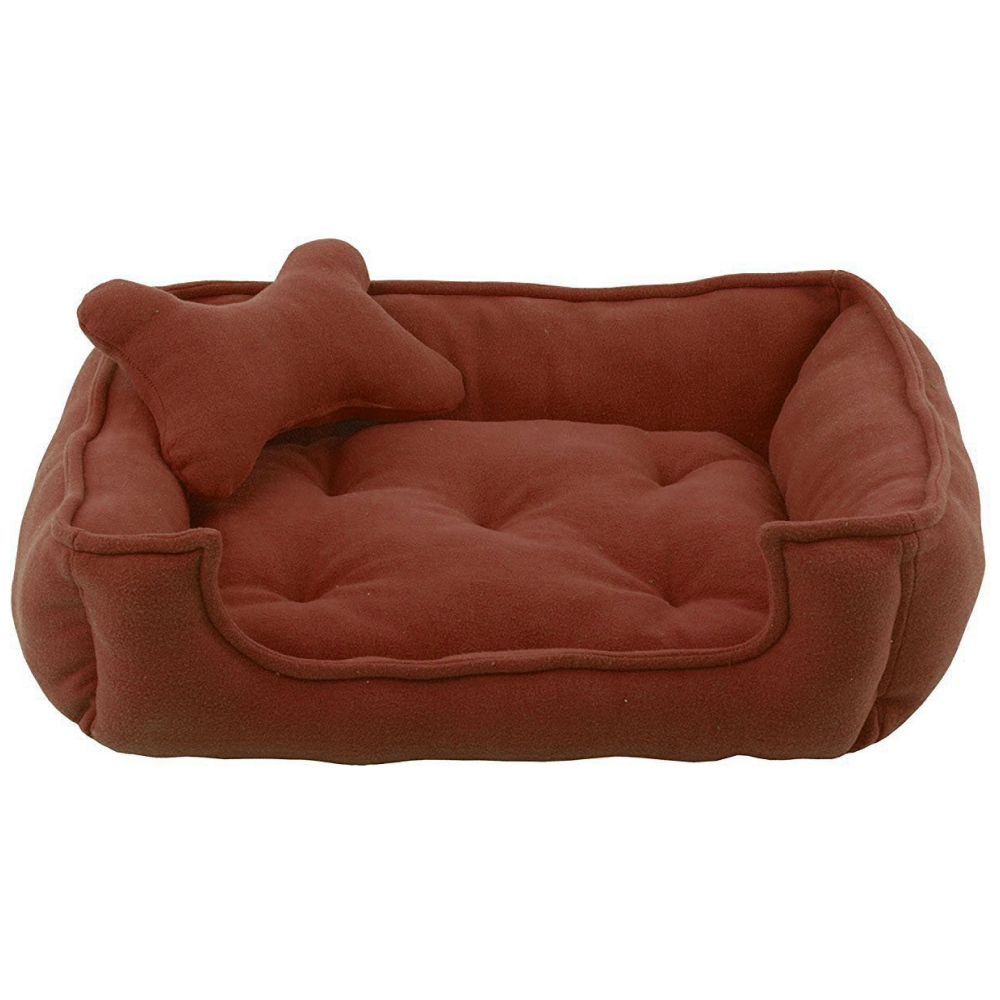 Fluffy's Luxurious Reversible Soft Polyster Filled Bed for Dogs and Cats (Brown)