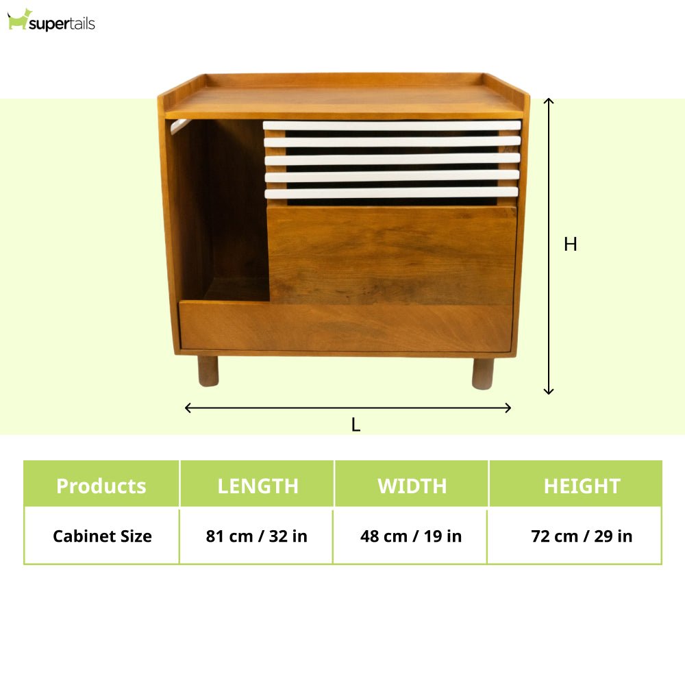 FurryLiving Lulu Litter Cabinet for Cats (Honey)