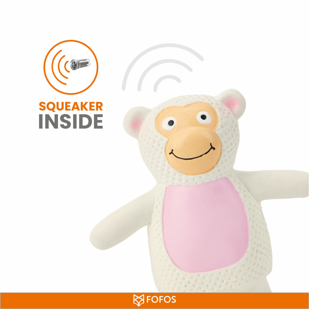 Barkbutler X Fofos Latex Monkey Squeaky Toy For Dogs Grey - Image 4