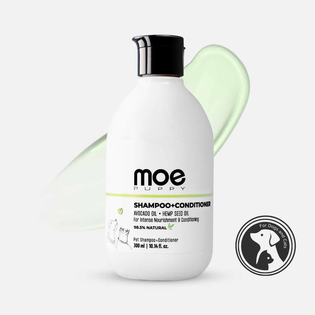Moe Puppy Deshedding & Detangling 2 in 1 Shampoo & Conditioner for Dogs & Cats