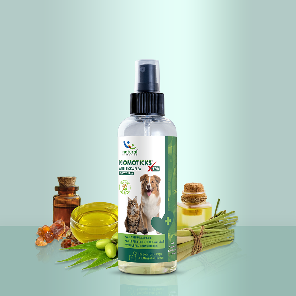 Natural Remedies Nomo Ticks Xtra Body Spray for Dogs and Cats
