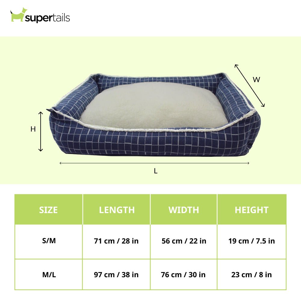 Pawpourri Jacquard Super Soft Sherpa Seat Bed for Dogs (Blue) - Image 2