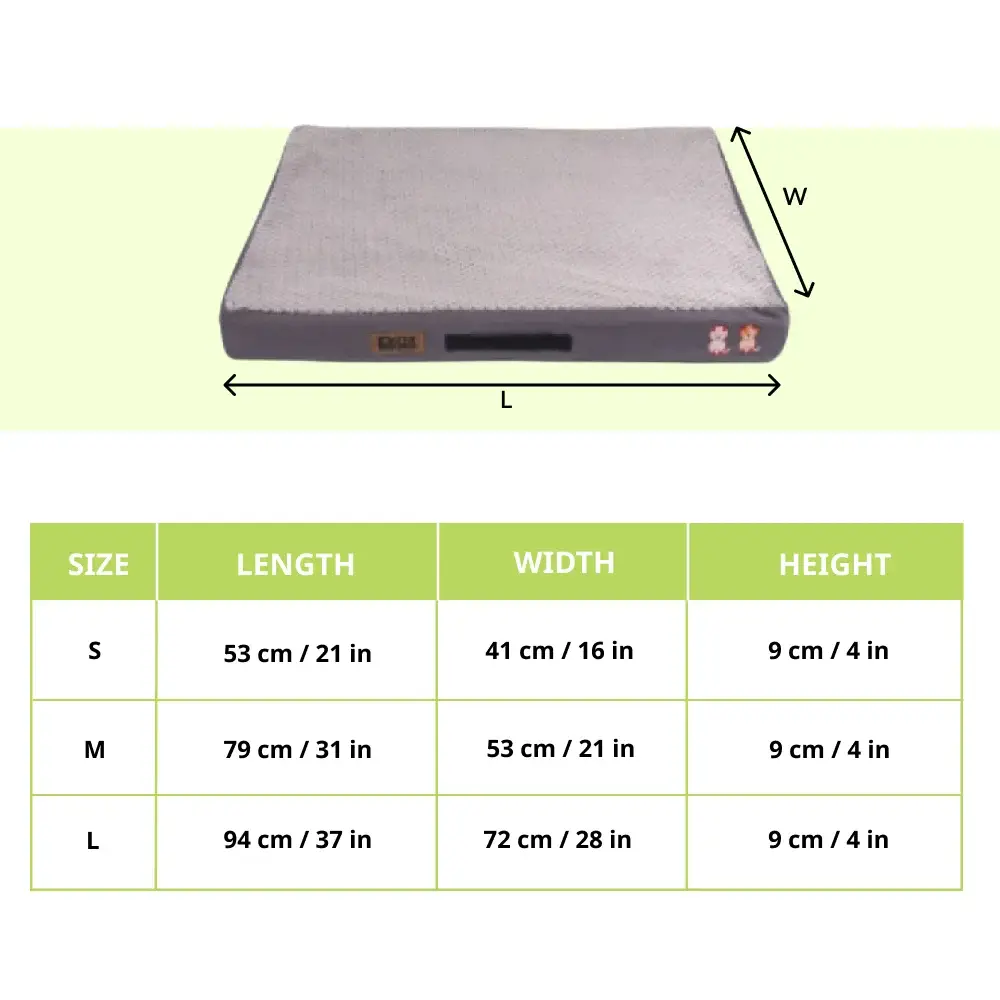 Petter World Micro Fur Orthopedic Mattress Bed with Memory Foam Base for Dogs (Meteorite)