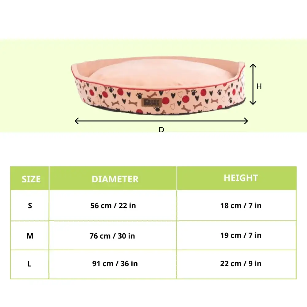 Petter World Soft Micro Fur Round Orthopedic Cuddler Bed with Removable Cushion Top for Dogs (Peach Pearl)